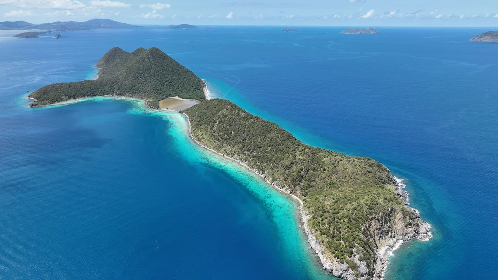 Overhead view of Great Thatch Island